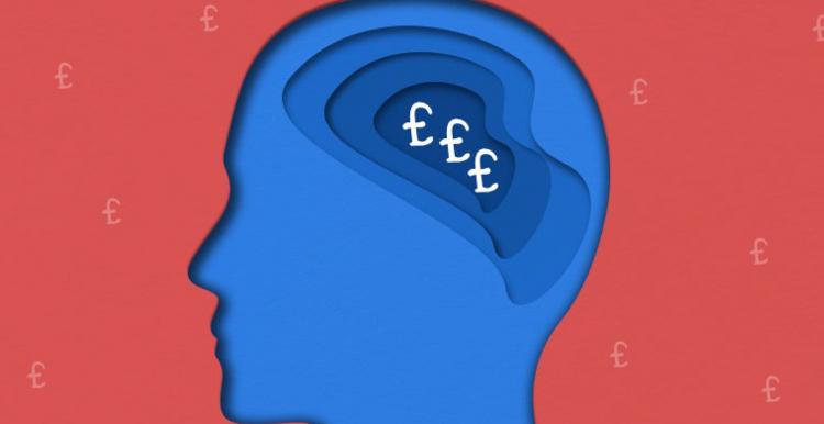 Image of head with brain and £ signs