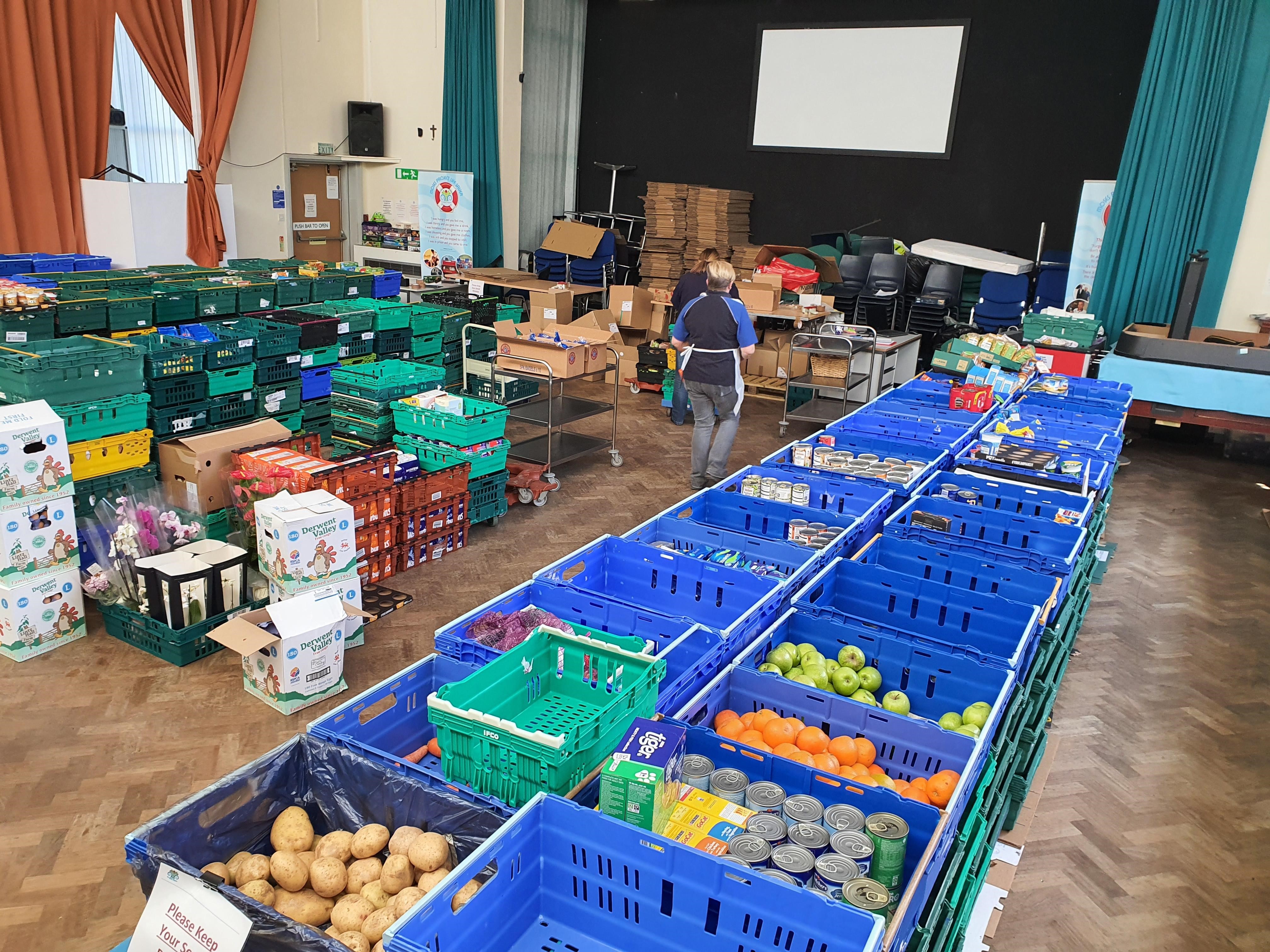 Image of boxes being prepared for Stockton residents during COVID