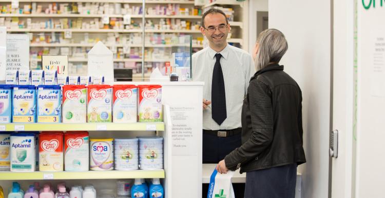 Image of a woman in a pharmacy