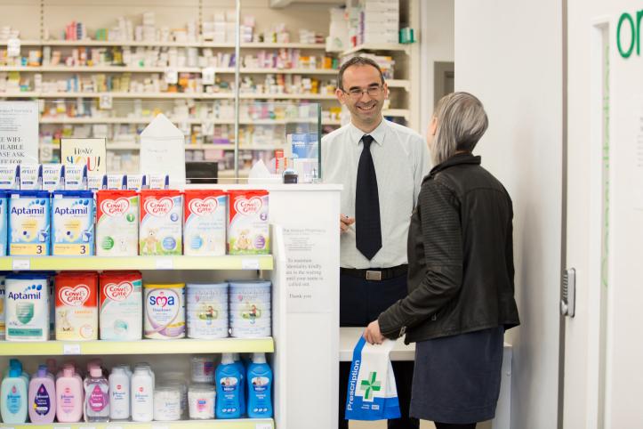 Image of a woman in a pharmacy