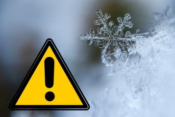 Image of frost and warning sign