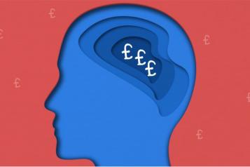 Image of head with brain and £ signs