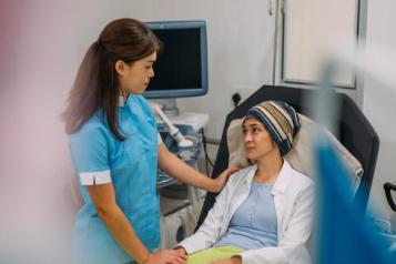 Image of woman receiving cancer care