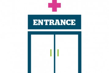 Graphic of hospital entrance