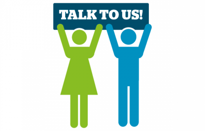 Graphic of people talking
